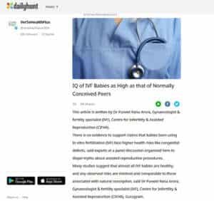 IQ of IVF Babies as High as that of Normally Conceived Peers